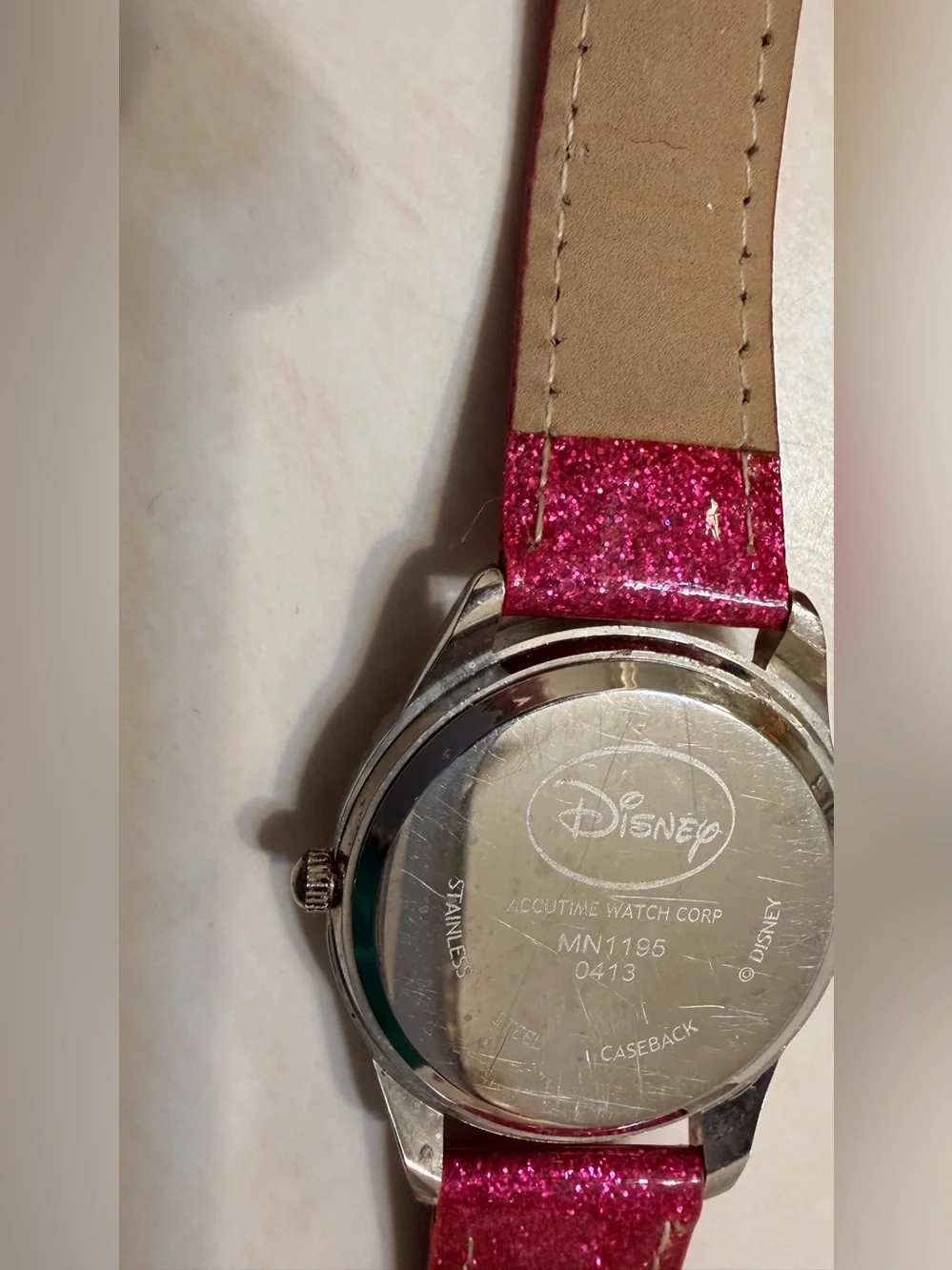 Disney Pink Glitter Minnie Mouse Watch